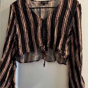 Black and Tan Striped Top
